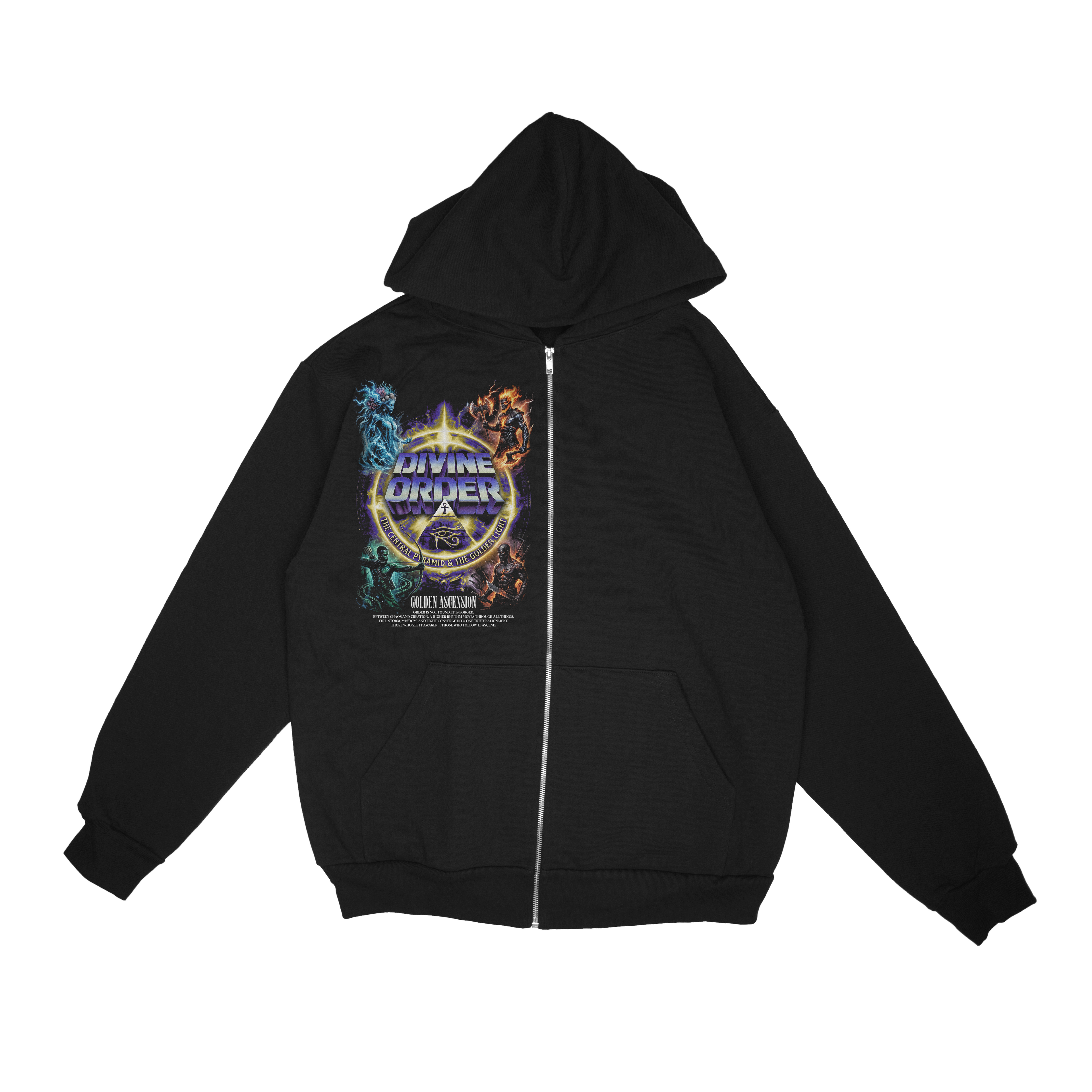 Golden Ascension Zip Up Hoodie